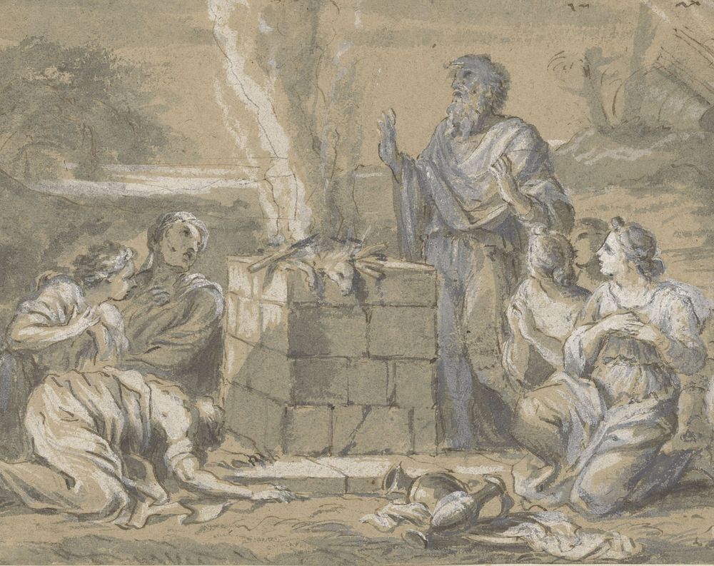 Het offer van Noach (1700 - 1799) by anonymous
