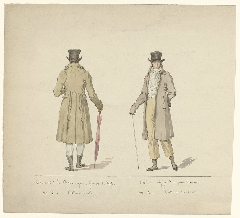 Journal des Dames et des modes, Costume Parisien, 1803-1804 : Redingotte à la Charlemagne... (1803 - 1804) by anonymous