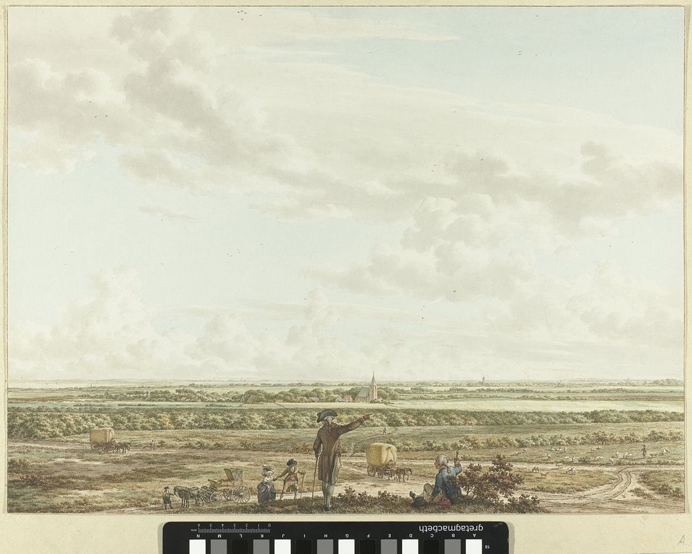 Gezicht van de Tafelberg met op de voorgrond Blaricum (c. 1795) by Jacob Cats 1741 1799