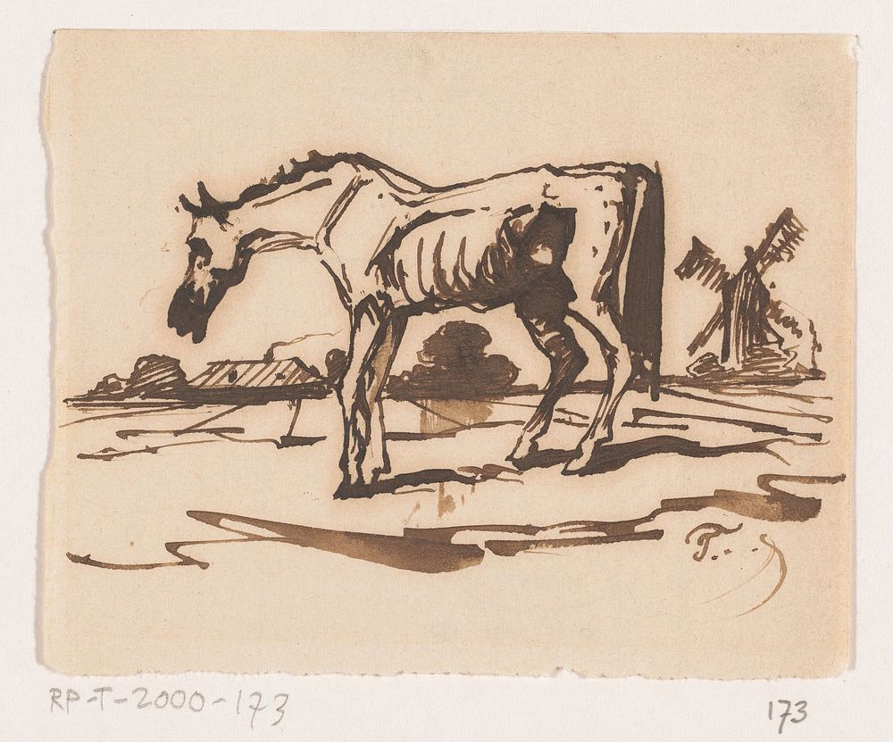 Paard (1840 - 1880) by Johannes Tavenraat