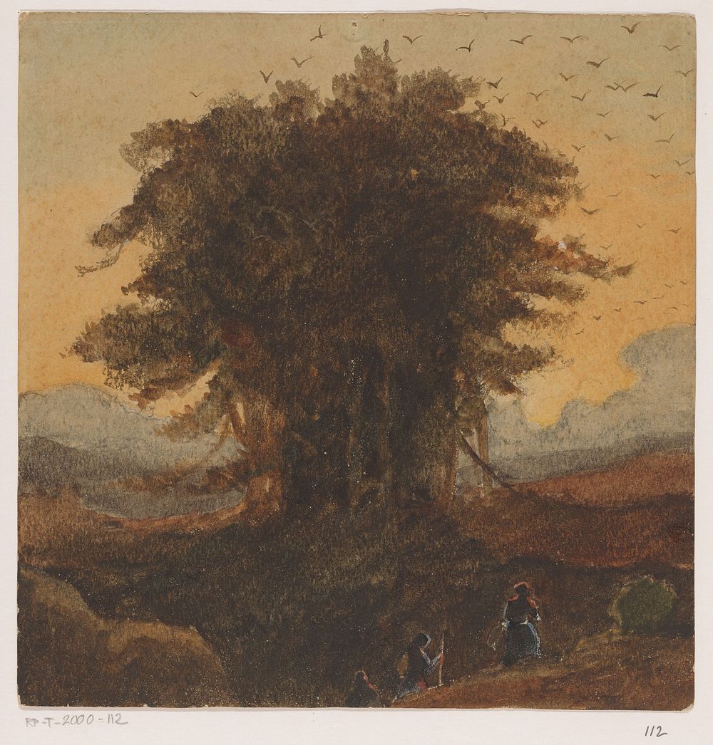 De boom met vele vogels (1819 - 1881) by Johannes Tavenraat