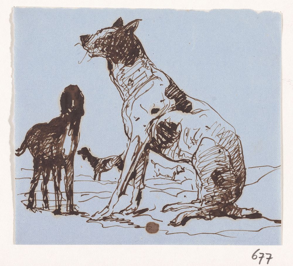 Aantal jachthonden in het veld (1840 - 1880) by Johannes Tavenraat