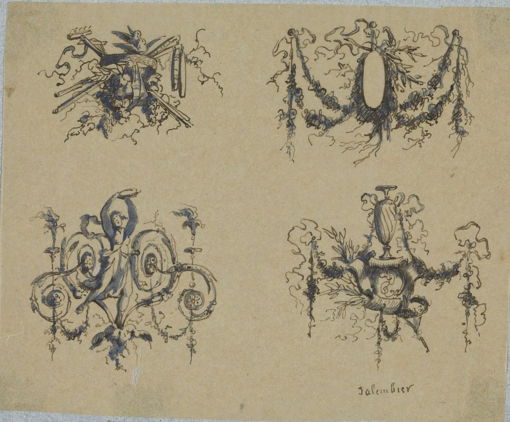 Vier trofeeën (c. 1864 - c. 1894) by Henri Cameré