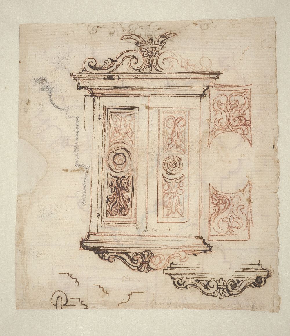 Ontwerp voor een muurkastje (c. 1650 - c. 1775) by Baldassare Franceschini