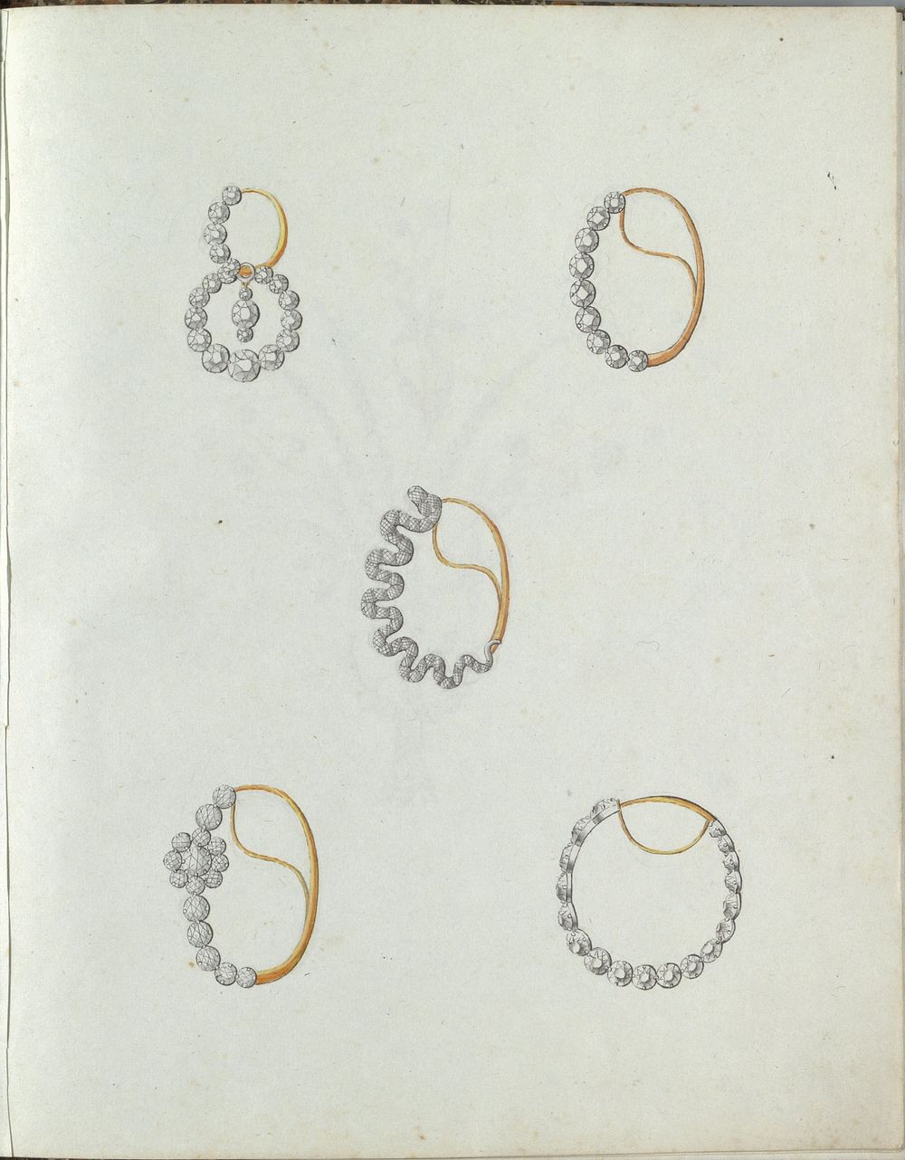 Vijf juwelen (c. 1800 - c. 1810) by Carl Friedrich Bärthel