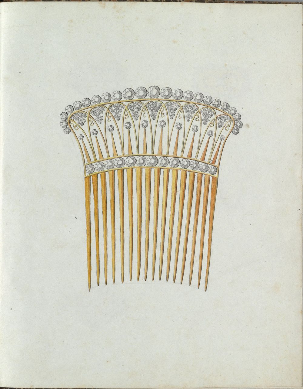 Haarkam met zestien tanden (c. 1800 - c. 1810) by Carl Friedrich Bärthel