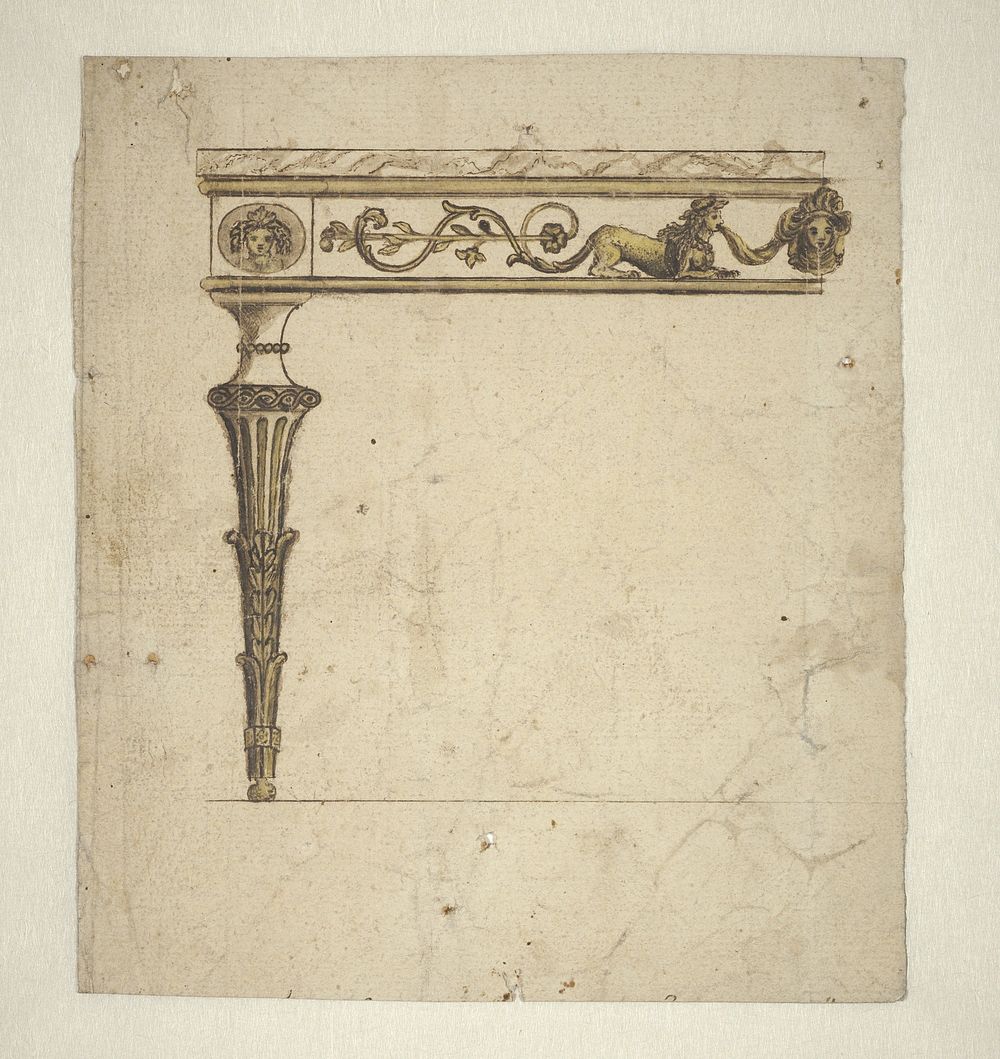 Ontwerp voor een wandtafel (linkerhelft) (c. 1780) by anonymous