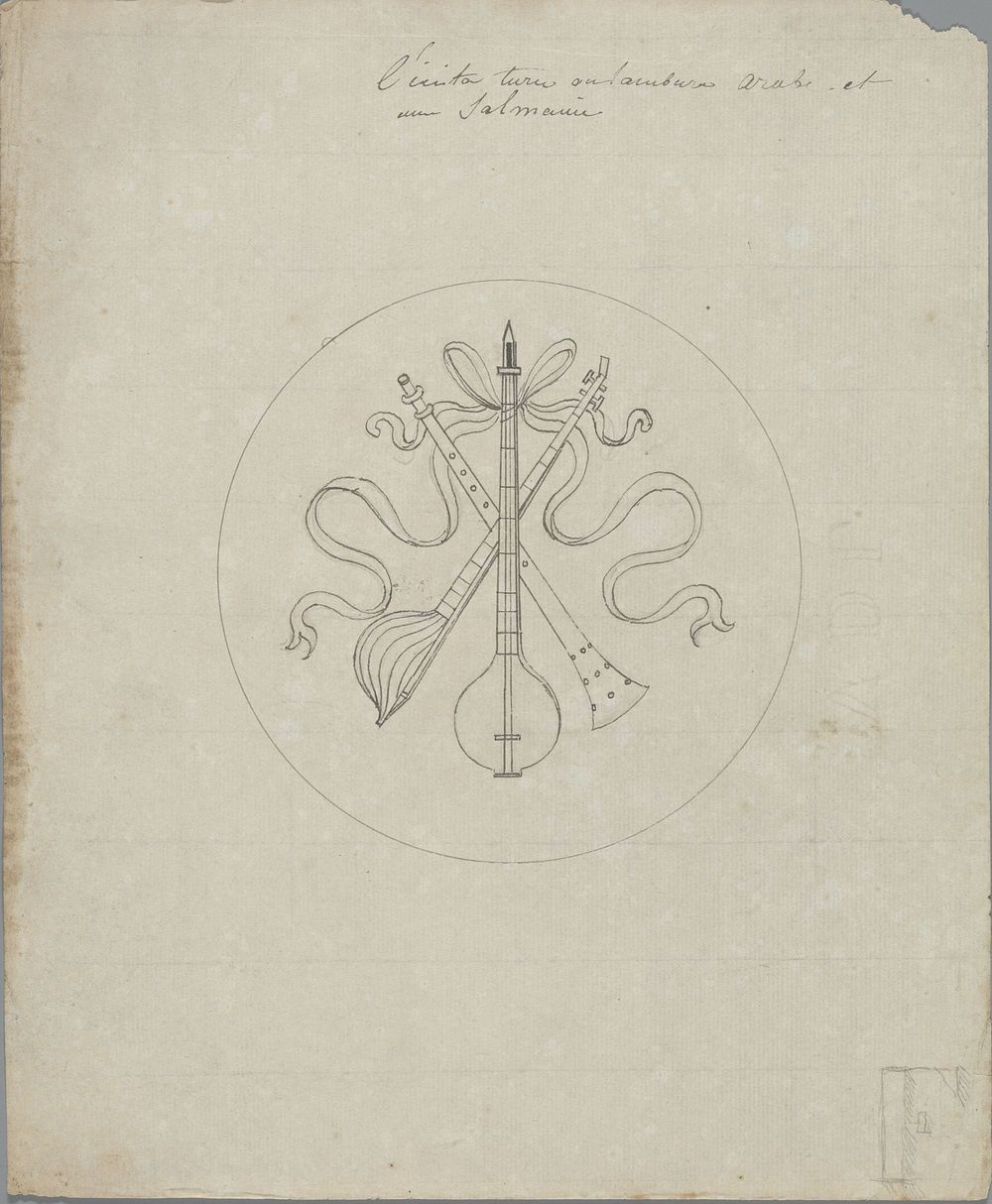 l’Icita [?] turc ou tamburin Arabe et une Salmanie (in or before 1828) by Pierre Félix van Doren