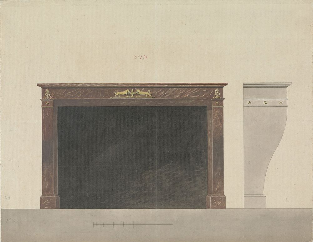 Ontwerp voor schoorsteenmantel (c. 1800 - c. 1810) by Firma Feuchère