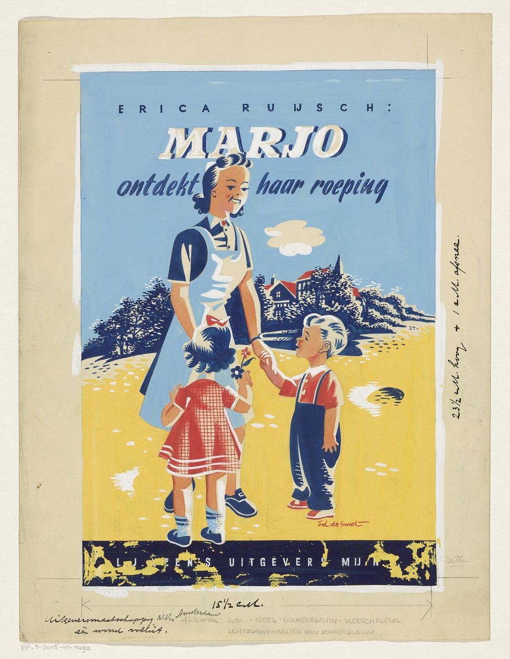 Bandontwerp voor: Erica Ruijsch, Marjo ontdekt haar roeping, 1946 (in or before 1946) by Eddy de Smet
