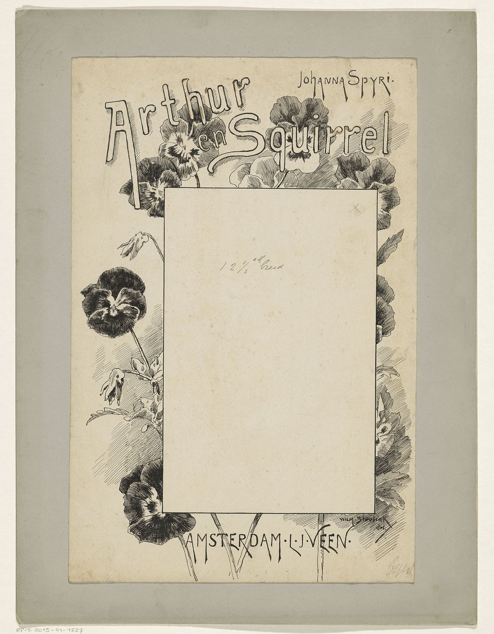 Bandontwerp voor: Johanna Spyri, Arthur en Squirrel, c. 1888-1893 (c. 1888 - c. 1893) by Willem Steelink II
