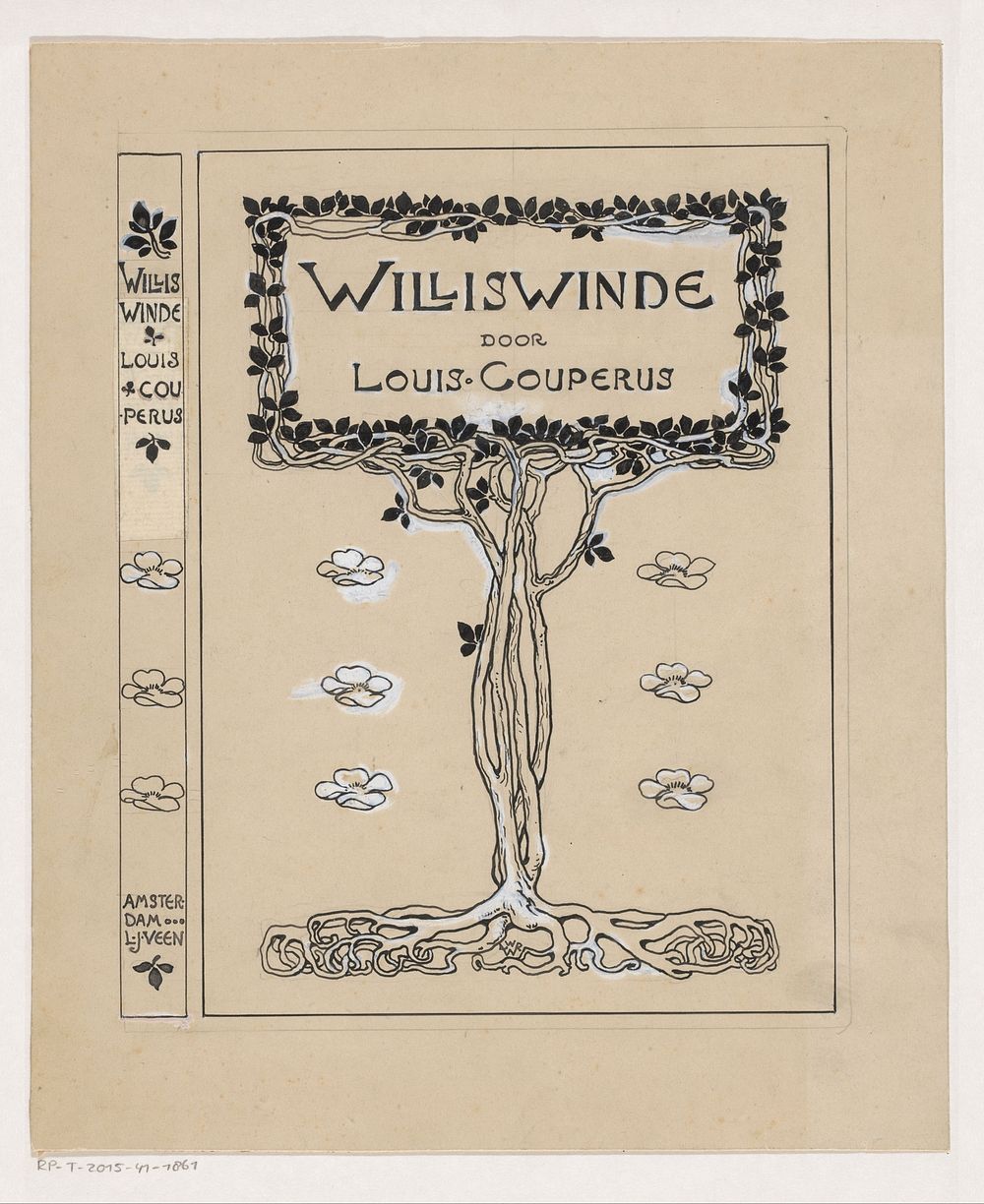 Bandontwerp voor: Louis Couperus, Williswinde, 1895 (in or before 1895) by Willem Wenckebach