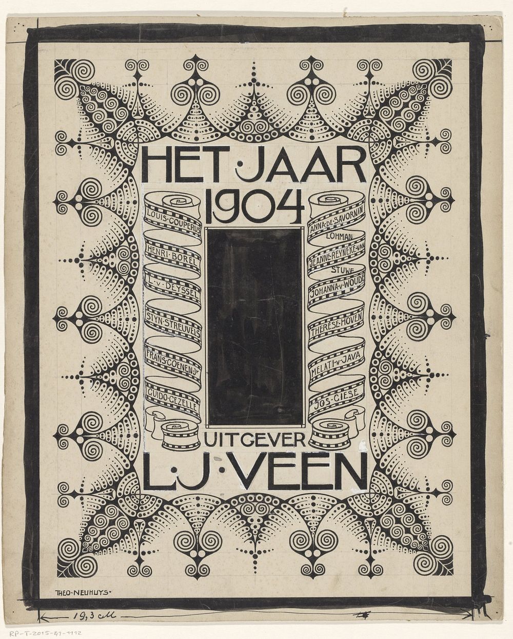 Omslagontwerp voor: Het jaar 1904 (in or before 1904) by Theo Neuhuys