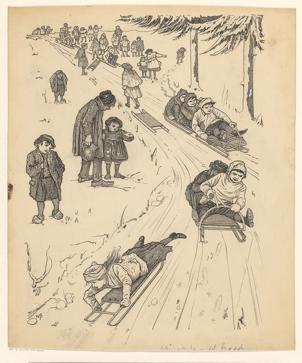 Sleeënde kinderen (1887 - 1916) by Willem Pothast
