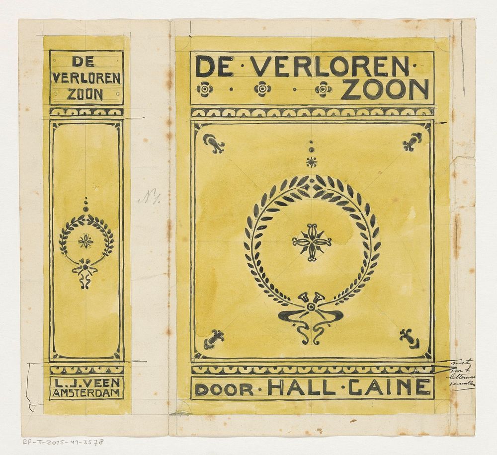 Bandontwerp voor: Hall Caine, De verloren zoon (The prodigal son), c. 1904-1919 (in or before 1904 - c. 1919) by anonymous