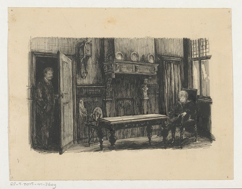 Jongen in een interieur (c. 1880 - c. 1920) by anonymous