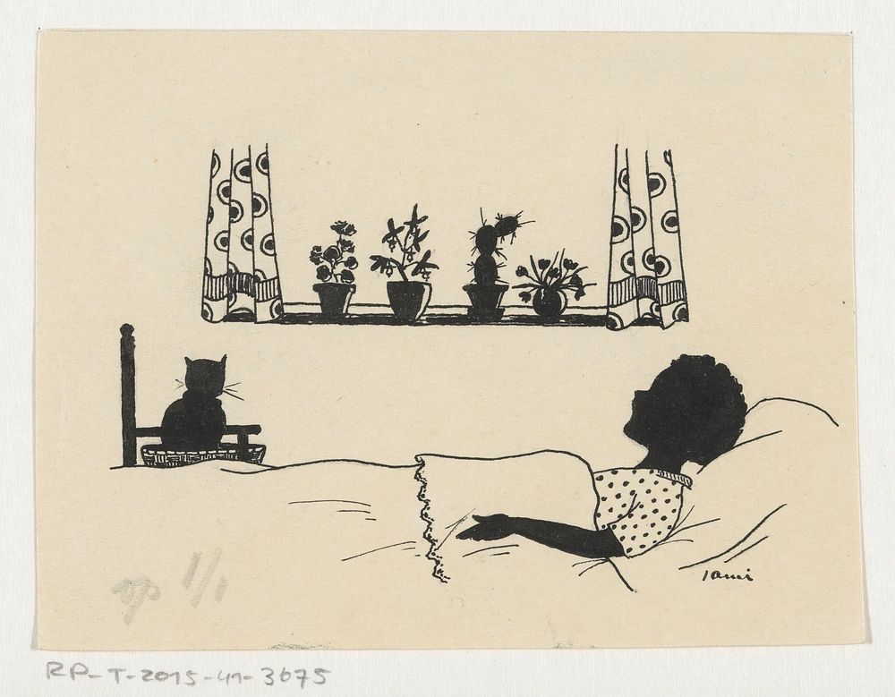 Ziek meisje in bed (c. 1880 - c. 1930)