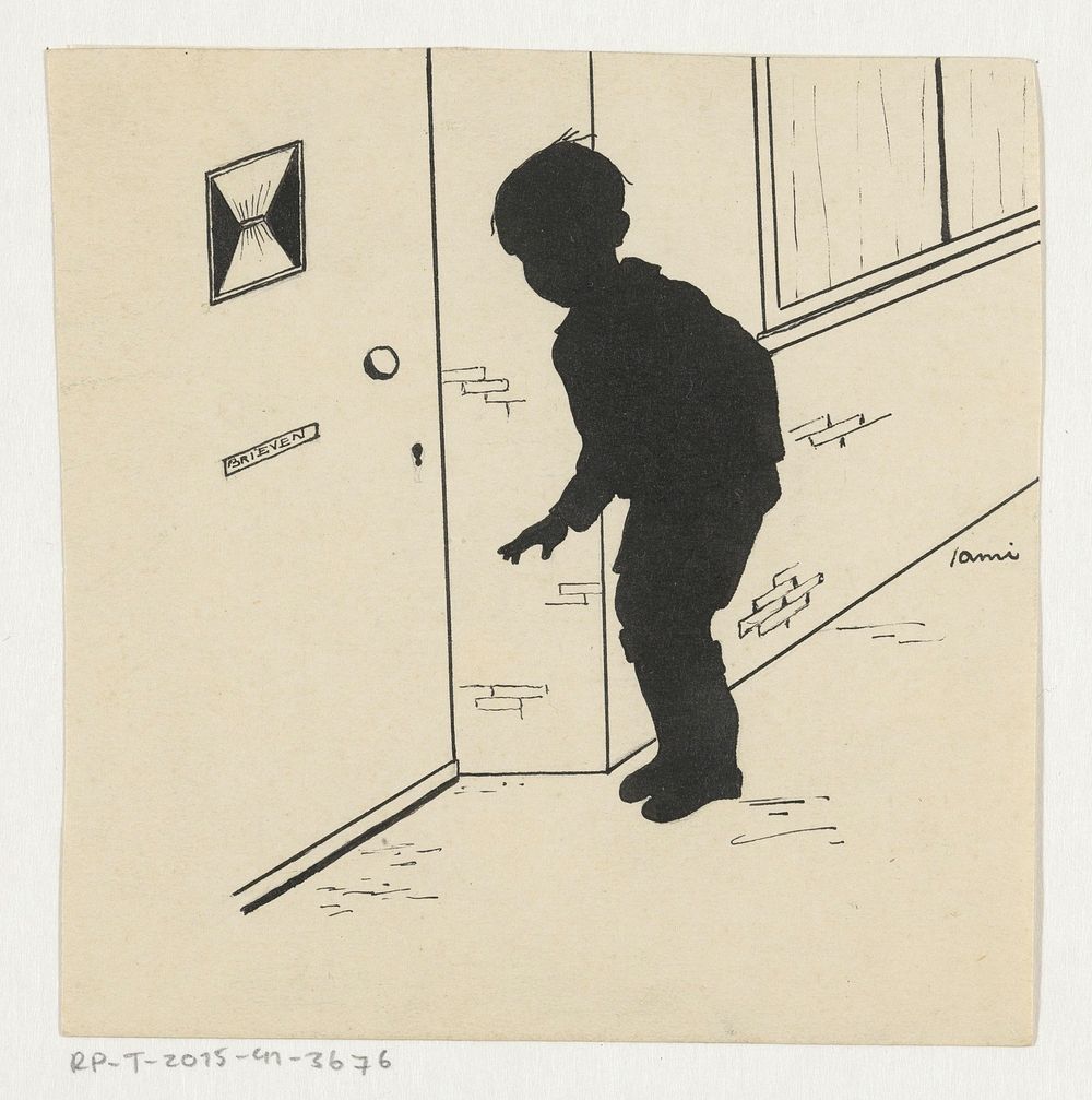 Jongen bij een voordeur (c. 1880 - c. 1930)