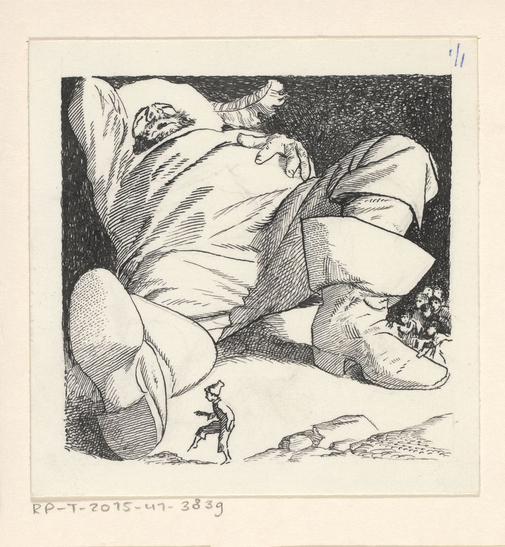 Slapende Gulliver (c. 1895 - c. 1905) by anonymous