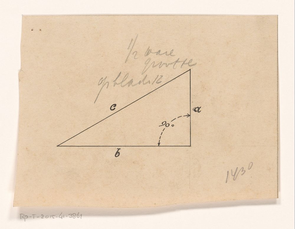 Driehoek met meetinstructies (c. 1880 - c. 1970) by anonymous