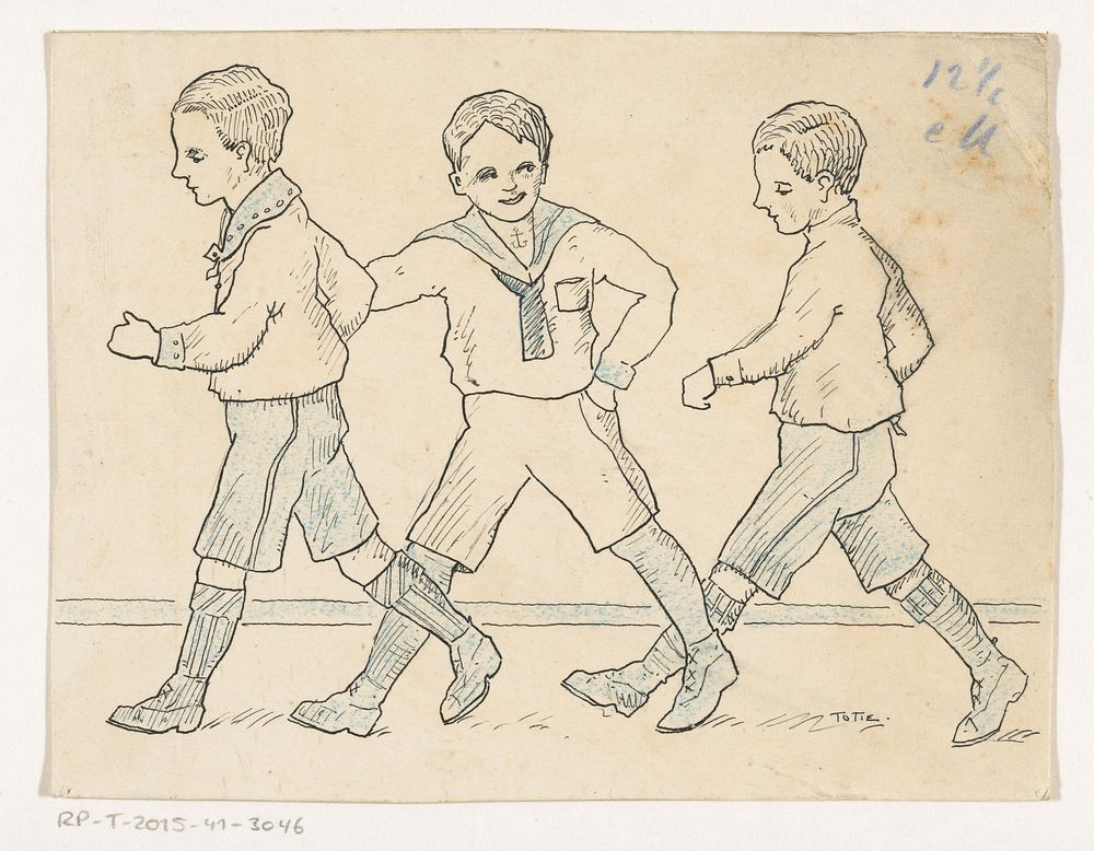 Drie jongens (c. 1890 - c. 1930) by Totie