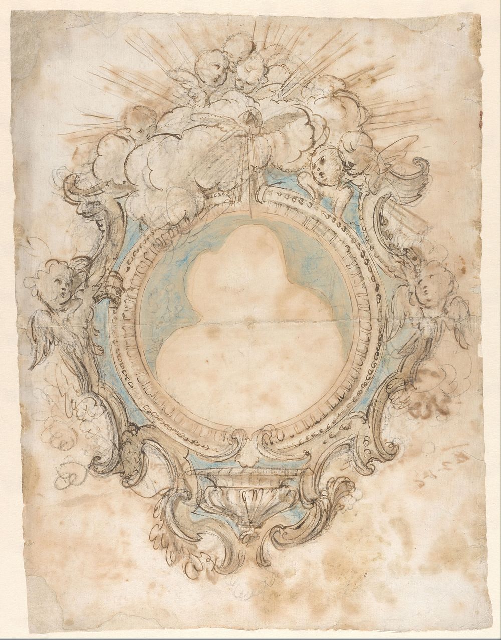 Ontwerp voor een hangend wijwatervat (c. 1765 - c. 1775) by Luigi Valadier