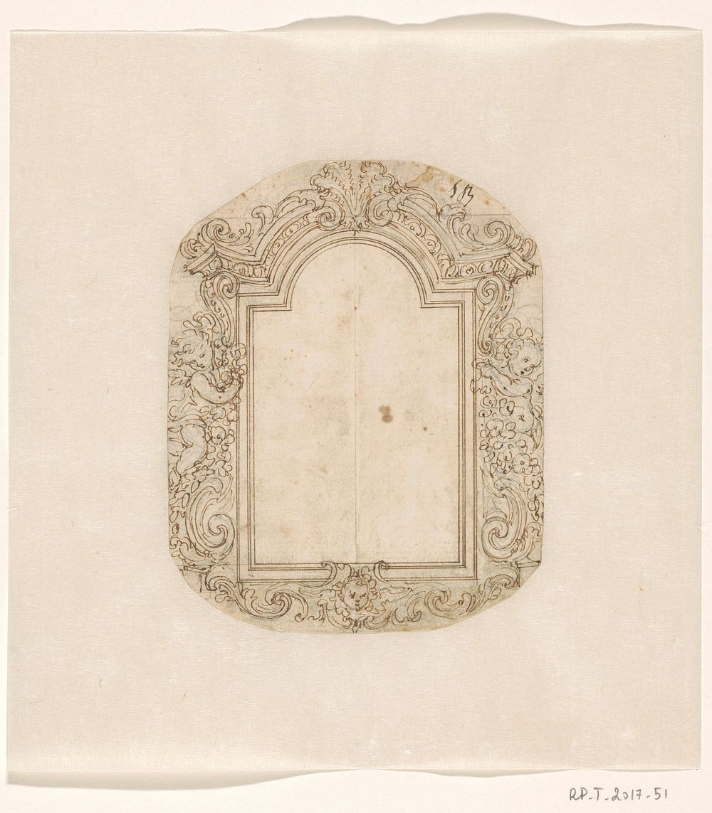 Ontwerp voor een lijst met twee putti (c. 1700) by Giovanni Battista Foggini