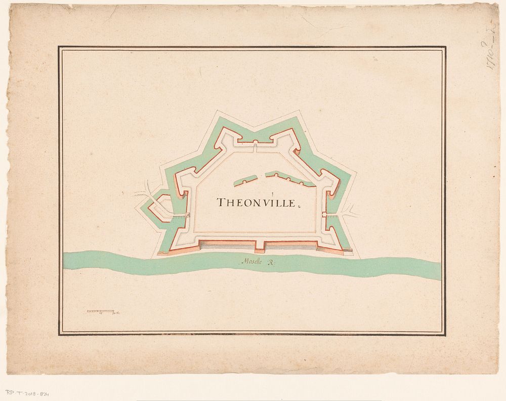 Vestingplattegrond van Thionville (c. 1710) by anonymous