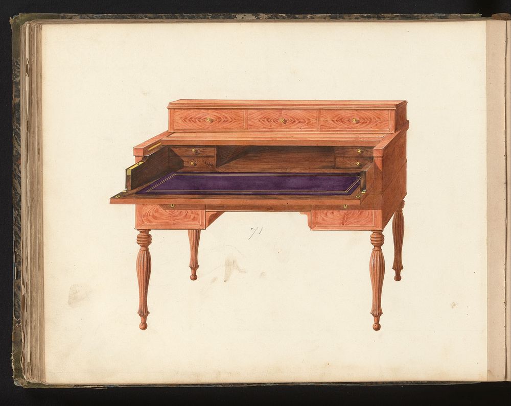 Ontwerp voor een ‘piano-bureau’ (c. 1825 - c. 1839) by anonymous