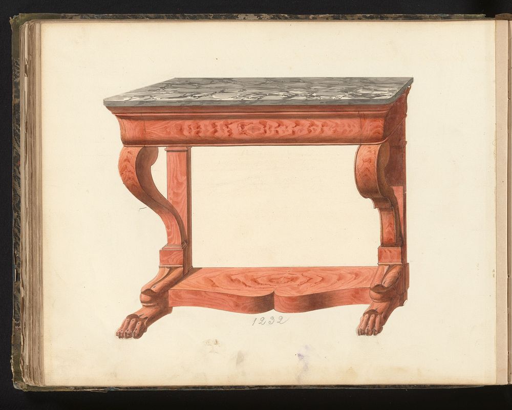 Ontwerp voor een wandtafel (c. 1825 - c. 1839) by anonymous