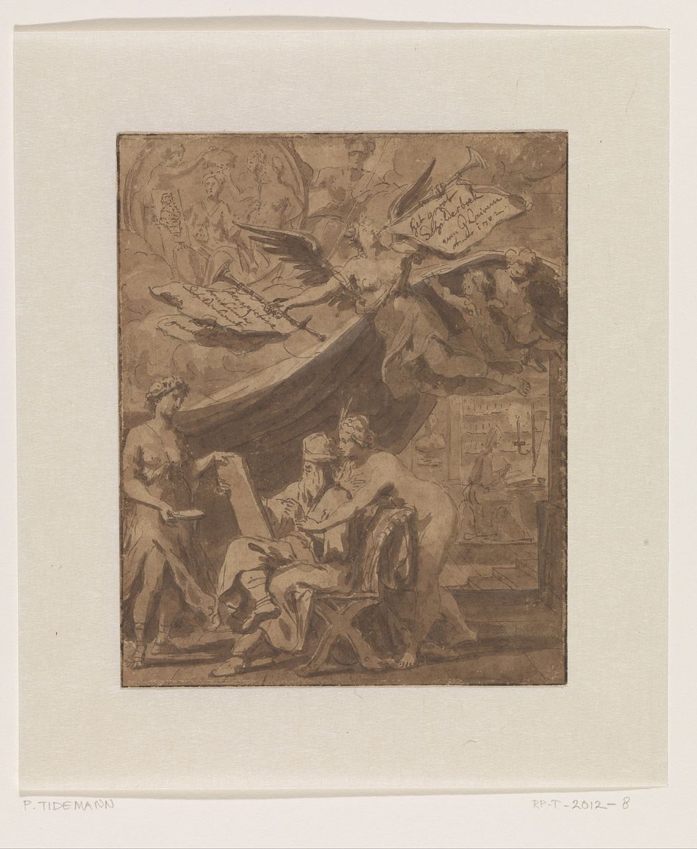 Frontispiece Design for Het groot Schilderboek (1702) by Philip Tidemann and Gerard de Lairesse