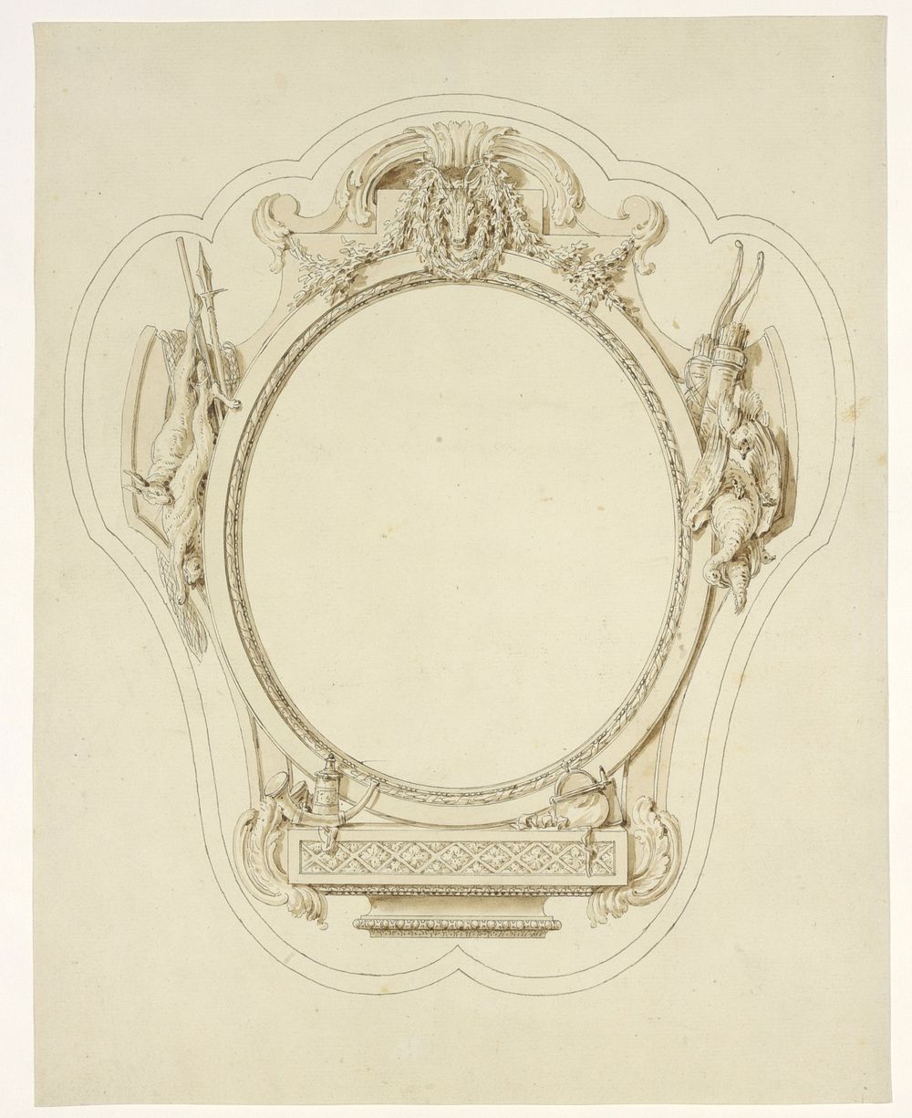 Two designs for hand-screens (c. 1770 - c. 1780) by Jean Michel Moreau