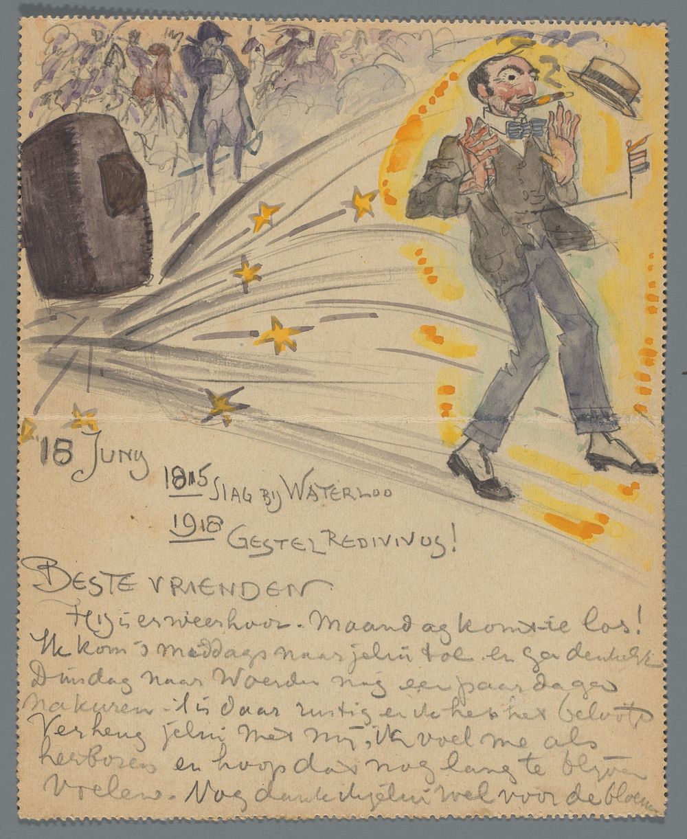 Brief aan Jan Ponstijn en Henriëtte Johanna Petronella van Hilten (1918) by Leo Gestel and Leo Gestel