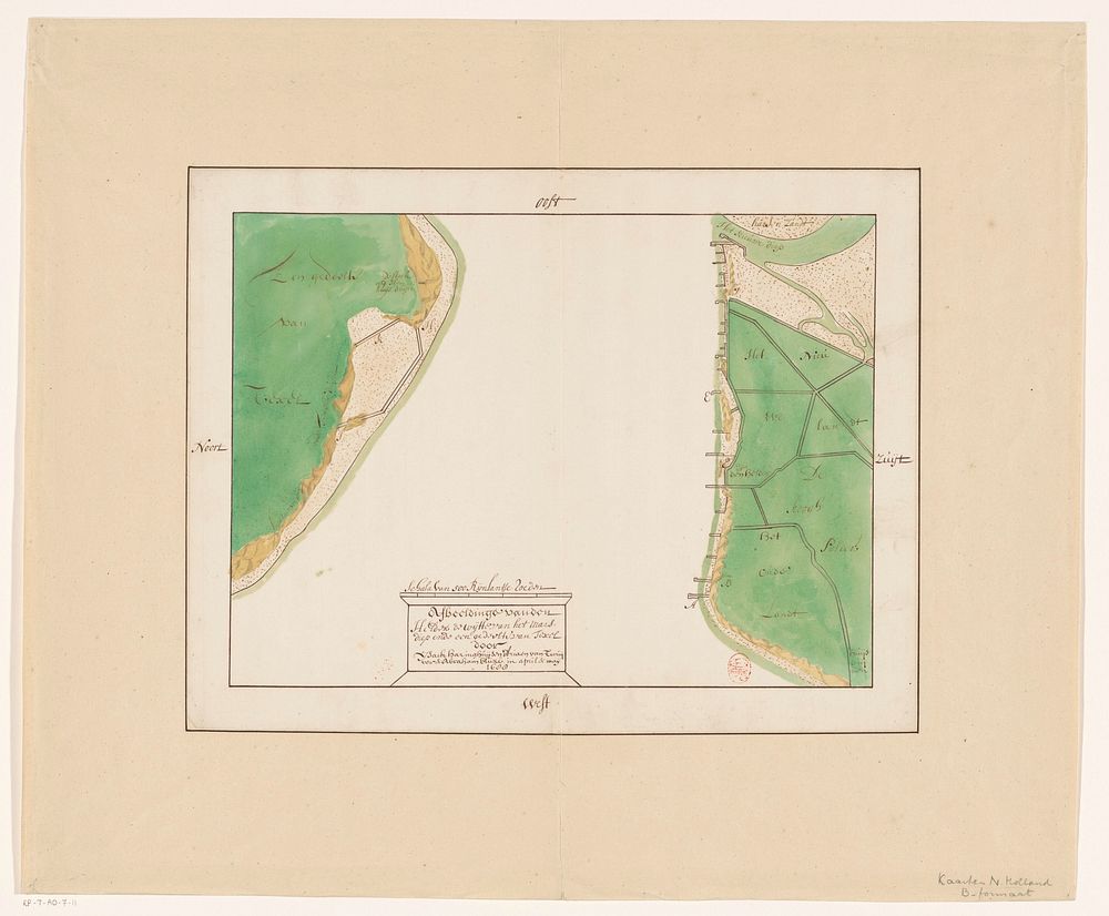 Kaart van Den Helder en een deel van Texel met het tussenliggende Marsdiep (in or after 1688) by anonymous, Isaac…