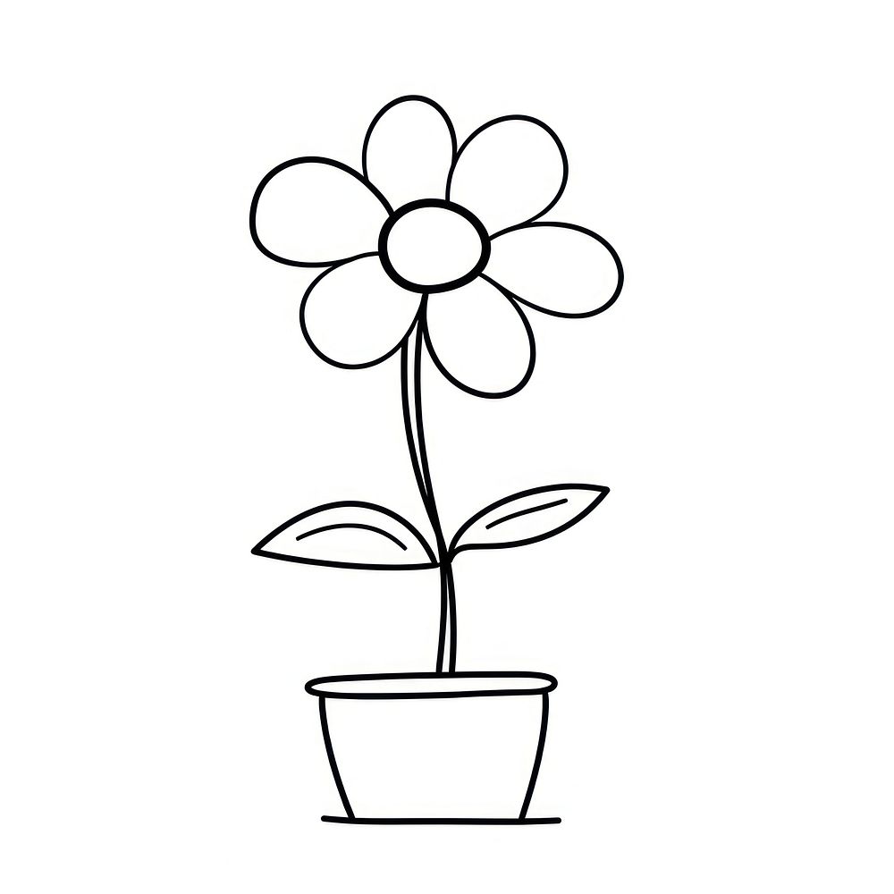 Flower cartoon drawing sketch.