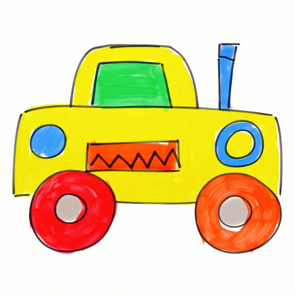 Toy car vehicle cartoon drawing.
