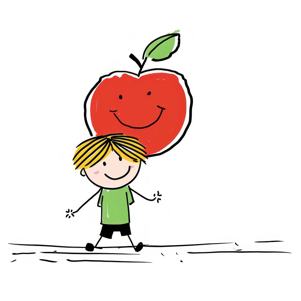 Apple drawing cartoon sketch.