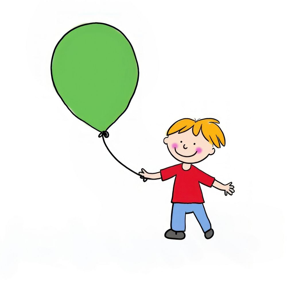Balloon drawing cartoon child.