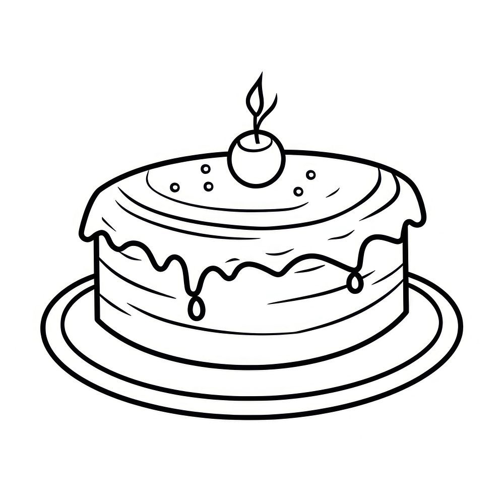 Birthday cake dessert cartoon candle.