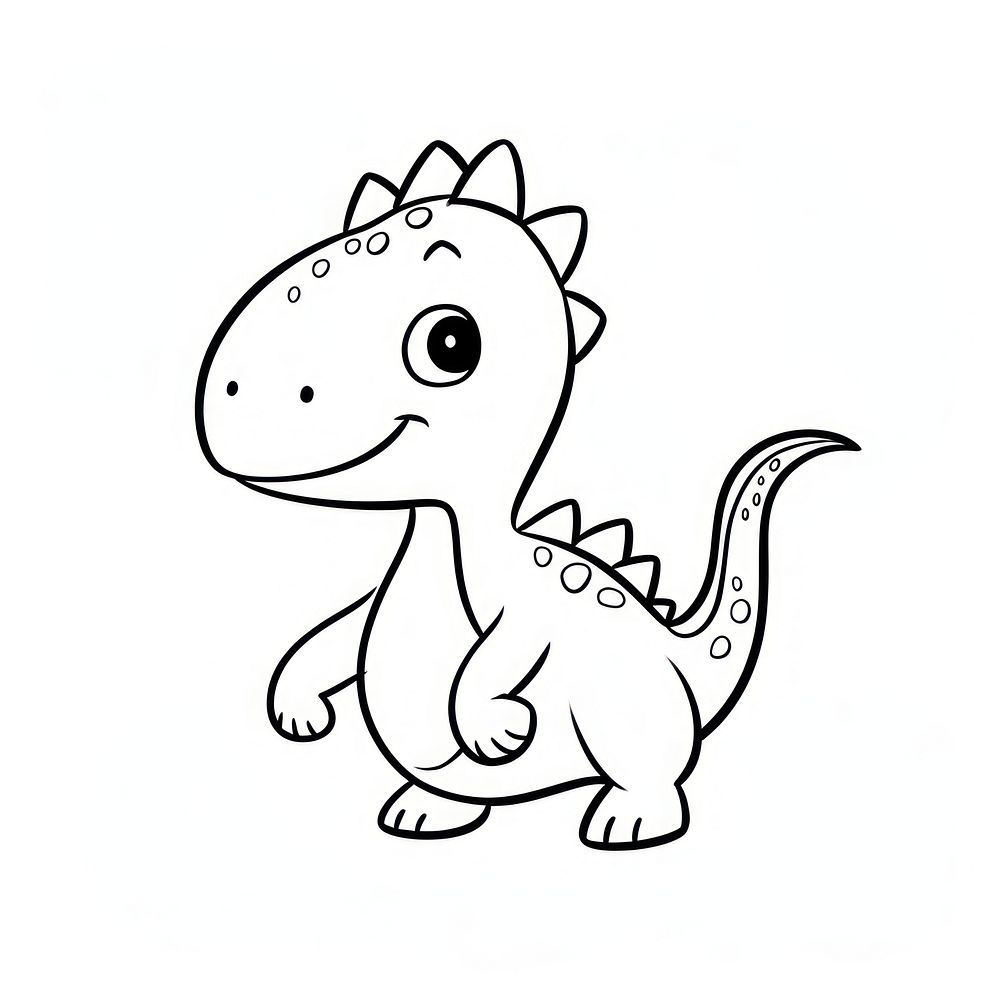 Dinosaur cartoon drawing sketch.