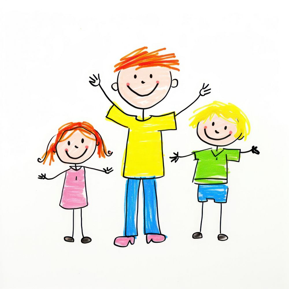 Family drawing cartoon sketch. AI generated Image by rawpixel.