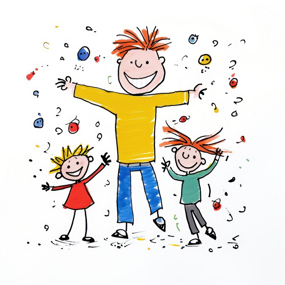 Family drawing cartoon sketch. AI generated Image by rawpixel.
