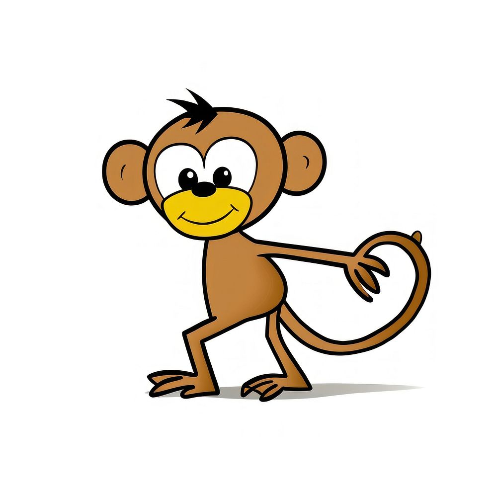 Monkey cartoon wildlife mammal.