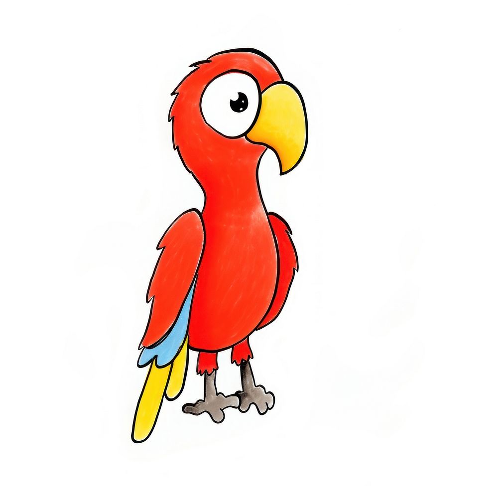 Parrot cartoon drawing animal.