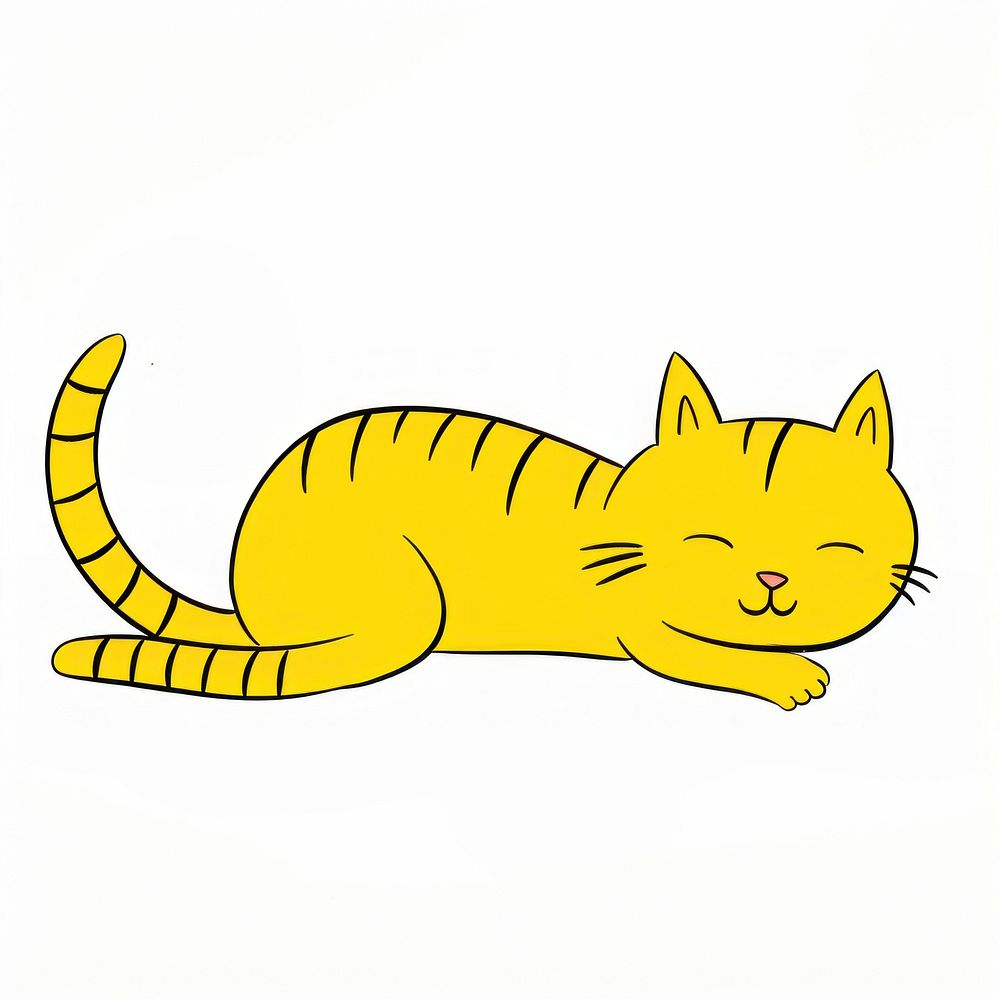 Sleeping cat cartoon drawing animal.