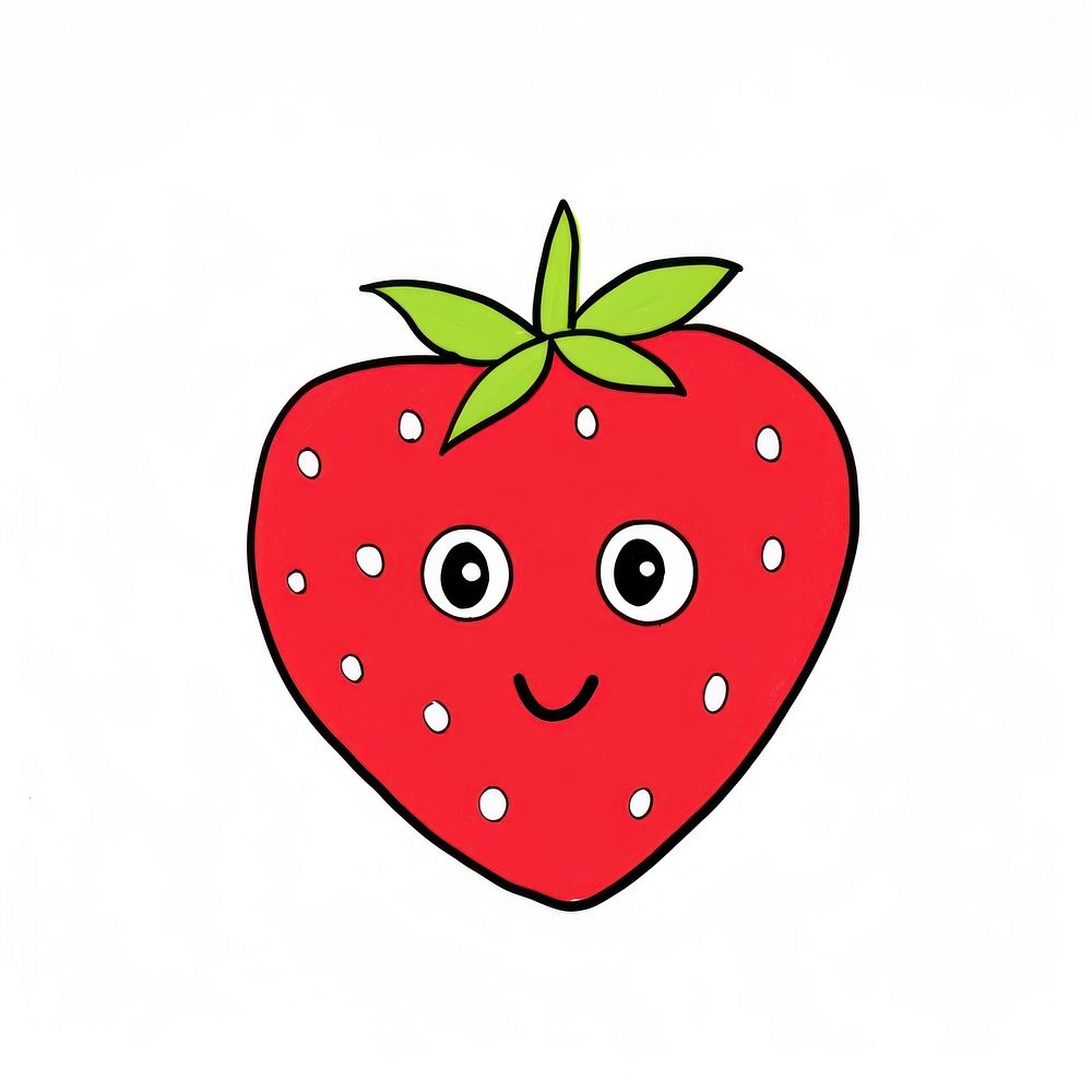 Strawberry drawing cartoon fruit.