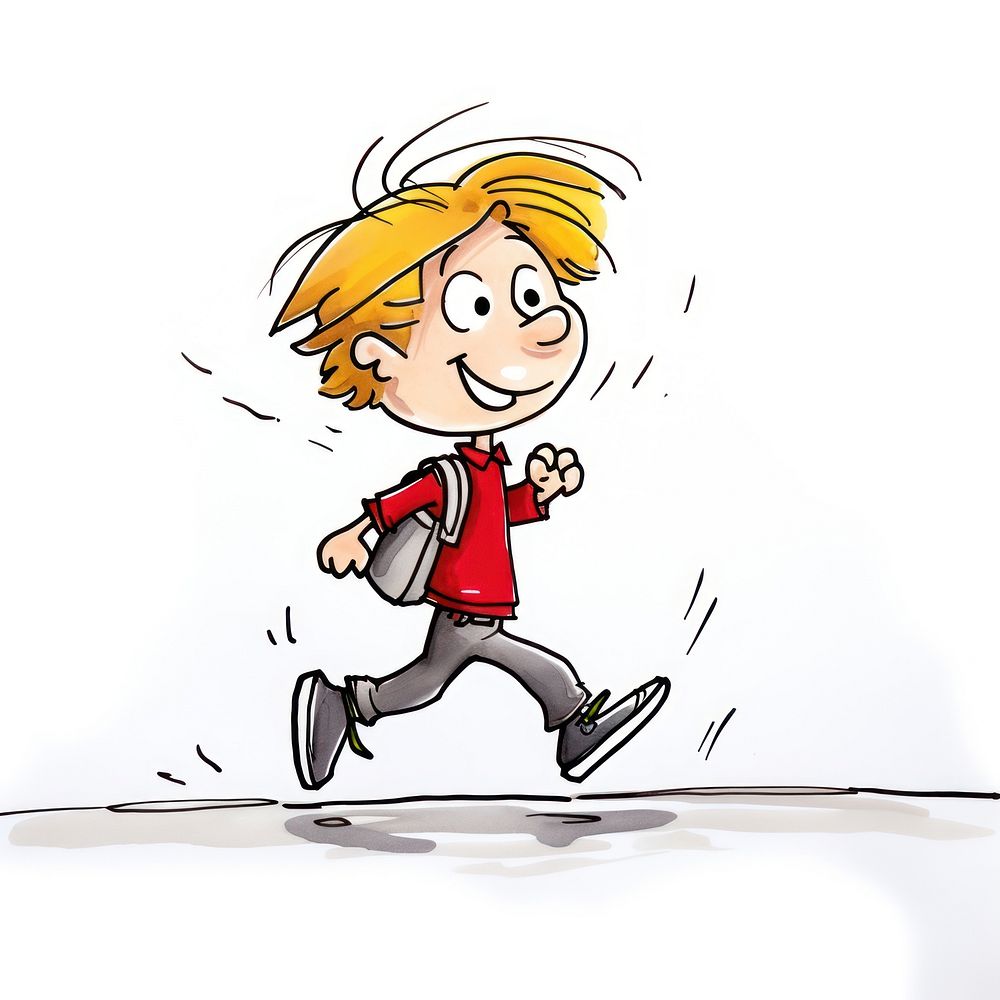 Student walking cartoon determination publication. AI generated Image by rawpixel.