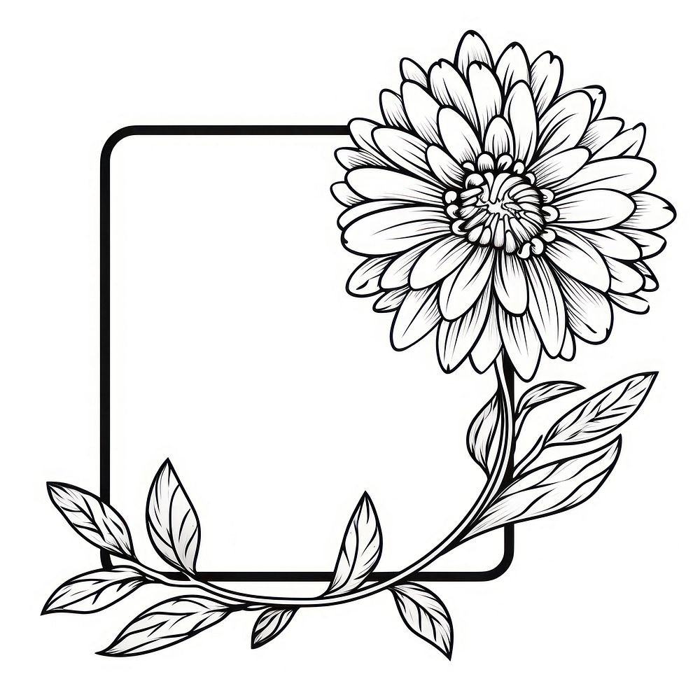 Pattern drawing flower dahlia.