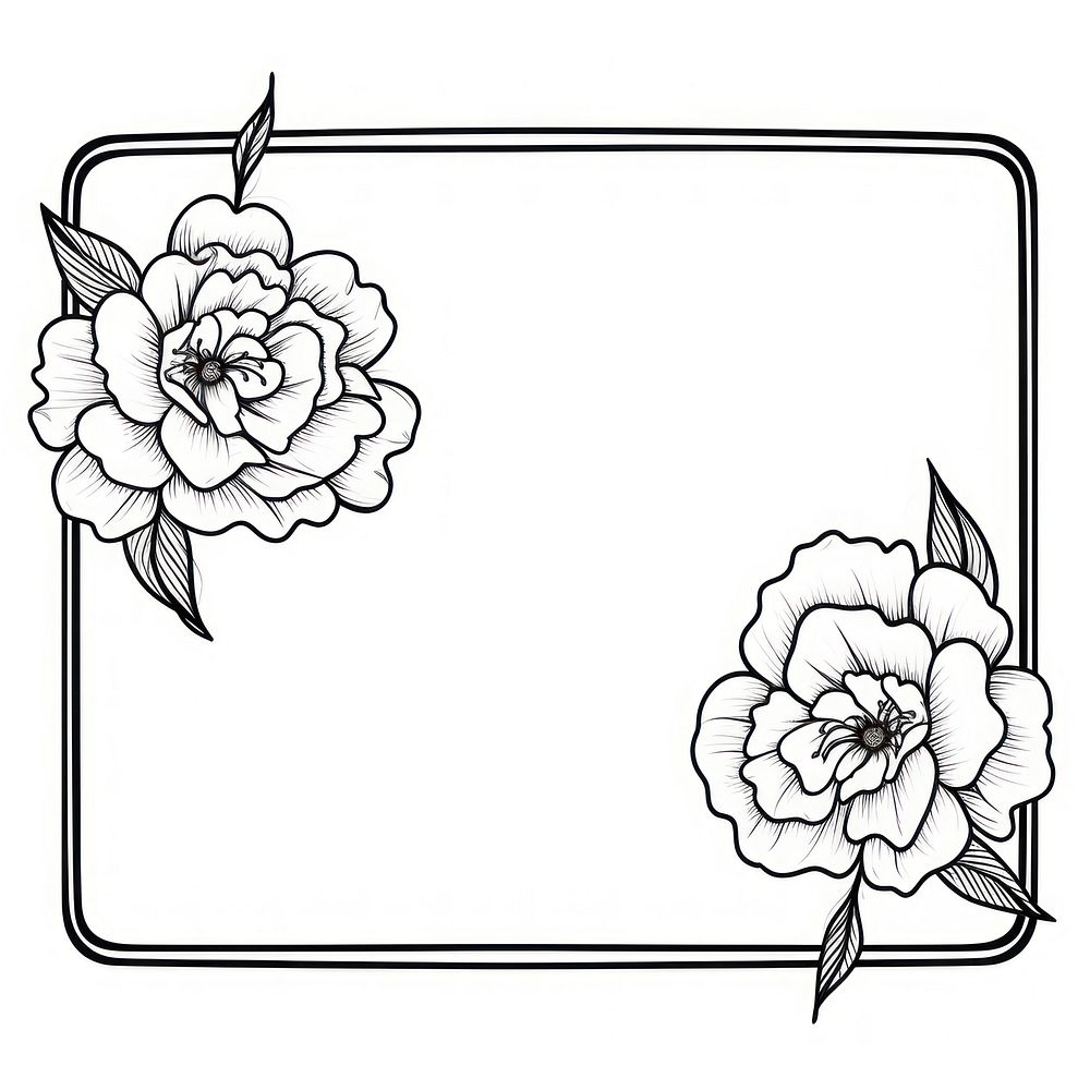 Drawing sketch flower frame.