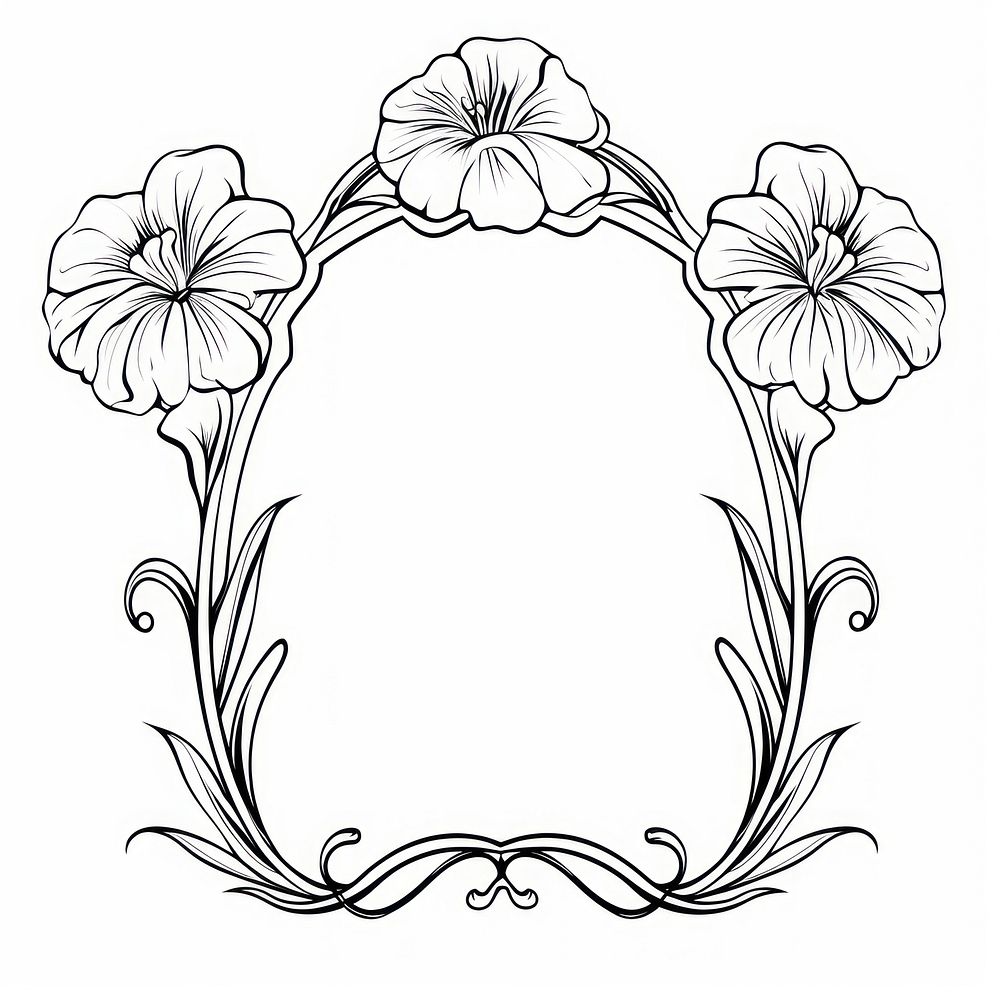 Pattern drawing sketch flower.